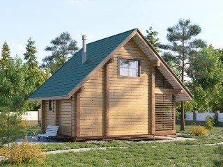 Проекты бань из бруса с мансардой