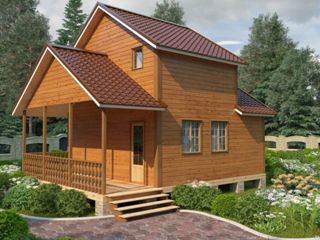 Проекты бань из бруса с мансардой